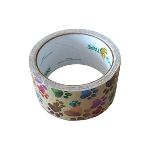 Rare! Duck Tape Brown Colorful Paws Paw Print Animal Dog Partial Roll Crafting